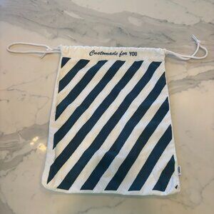 Vans White and Navy Striped Cinch Customizable Bag
